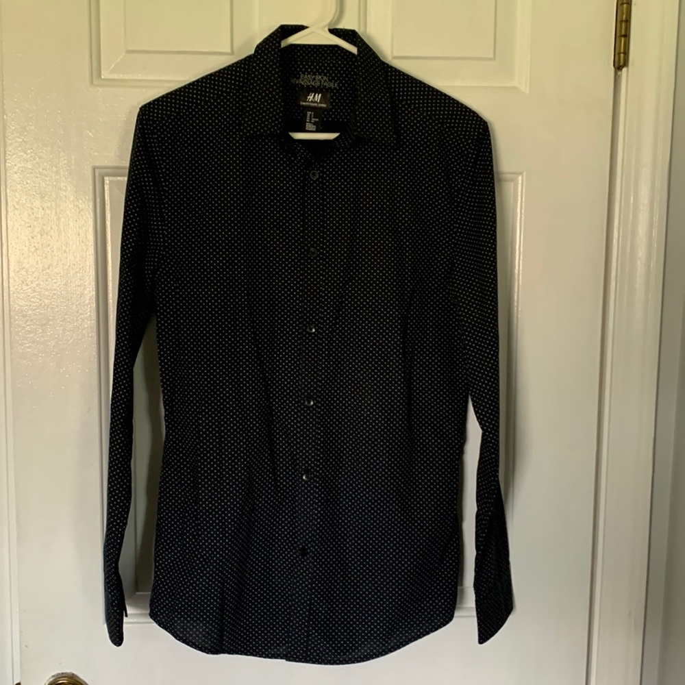 Mens Black Button Down